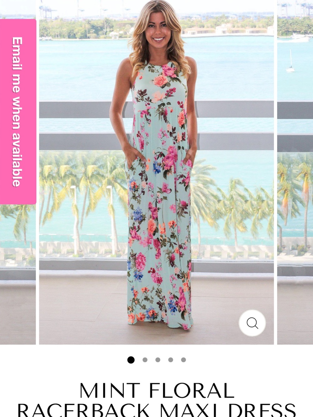 Bellamie Mint Floral Dress with Pink & Blue Blooms NWOT